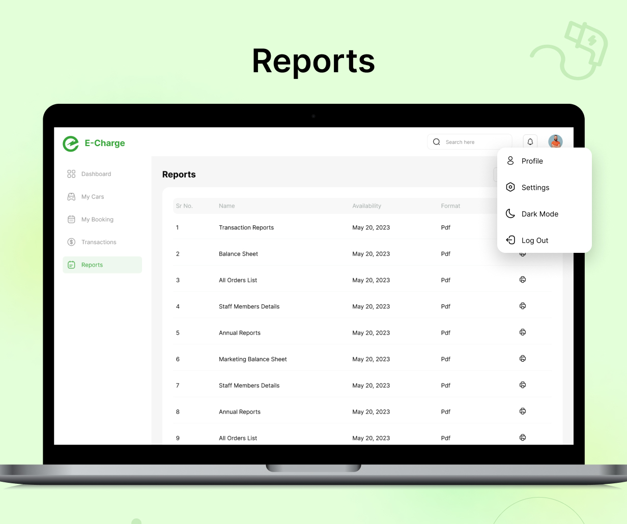 EVChargeHub Admin Panel UI Template Flutter Admin & Dashboard Template