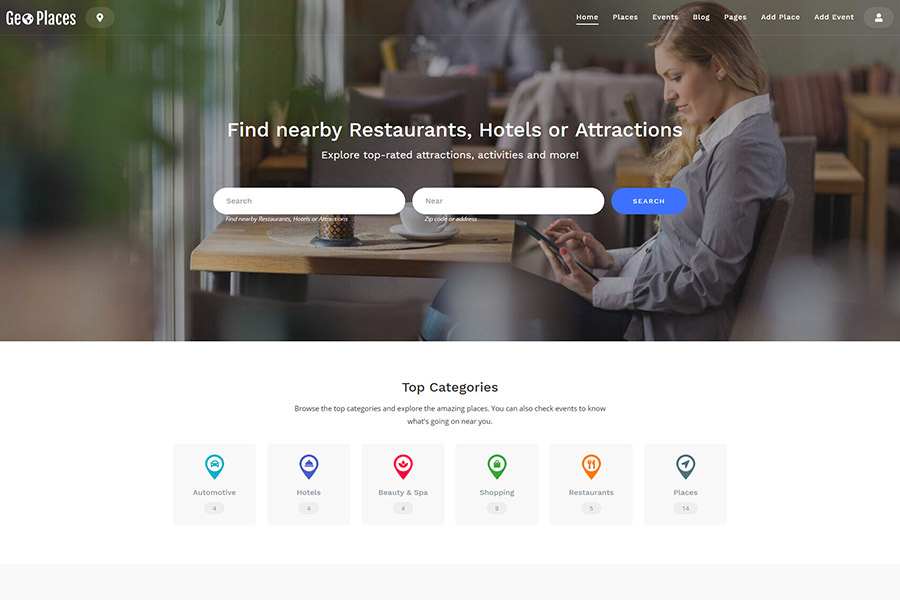 1 City Directory Template GeoPlaces5 Location based WP Theme 2019