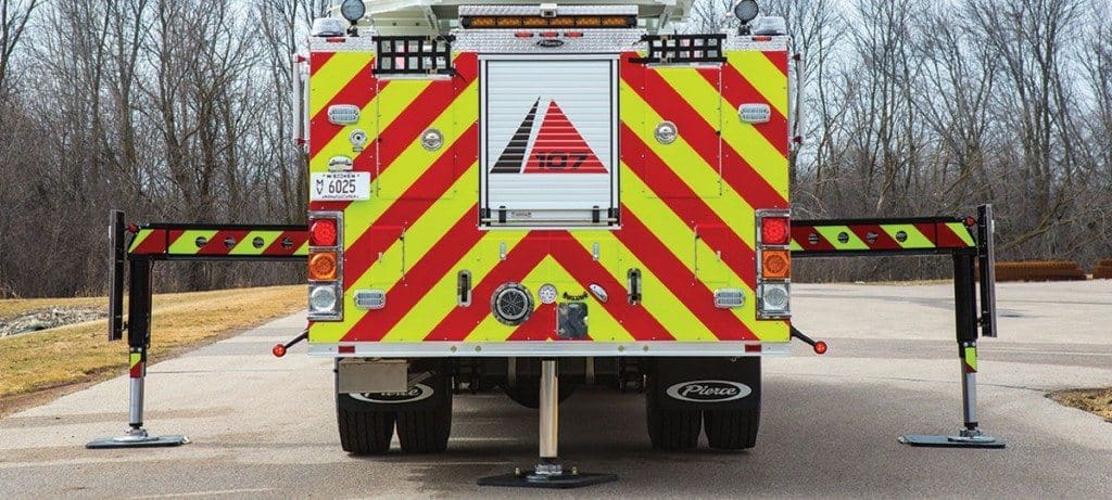The New Pierce Ascendant Aerial 107' steel ladder
