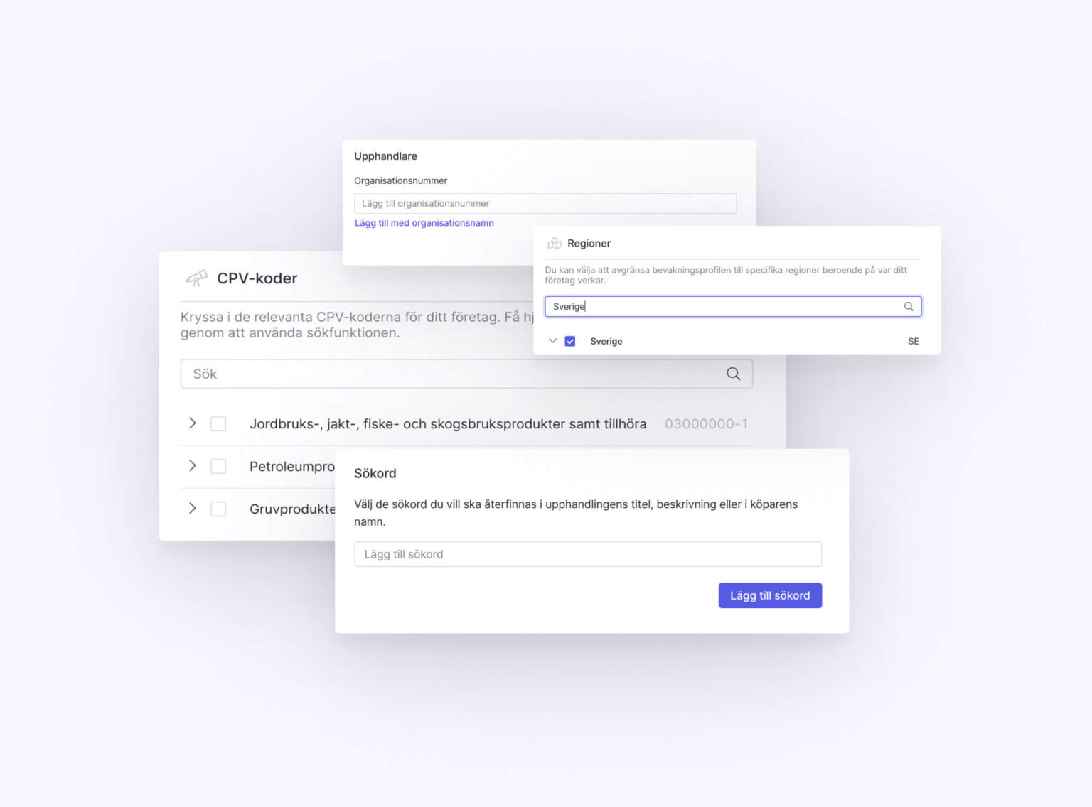 Tender monitoring Monitor public tenders