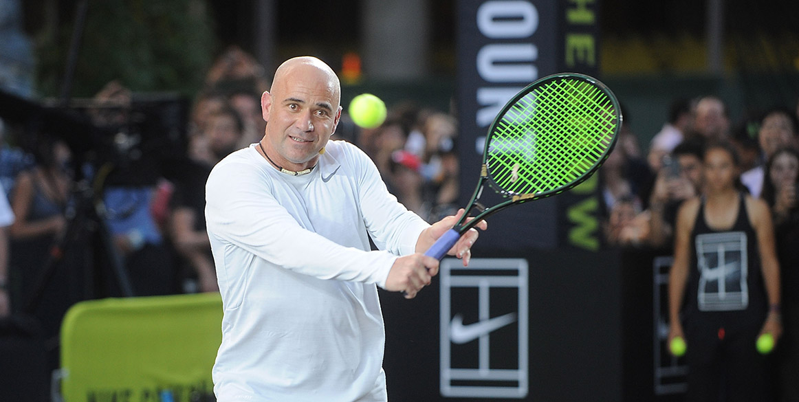 Agassi launches tennis training course Tennismash
