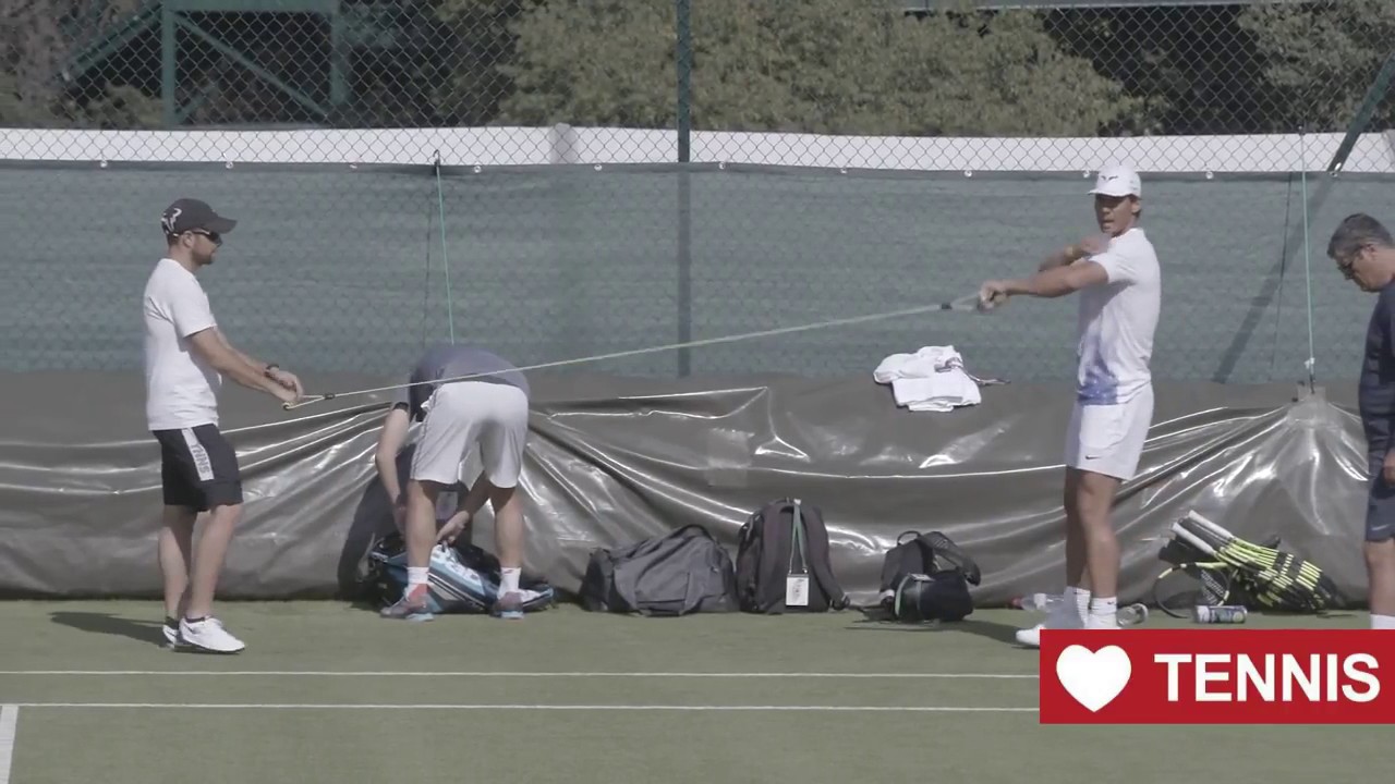 Rafael Nadal First Practice At Wimbledon 2017 Court level View Eps