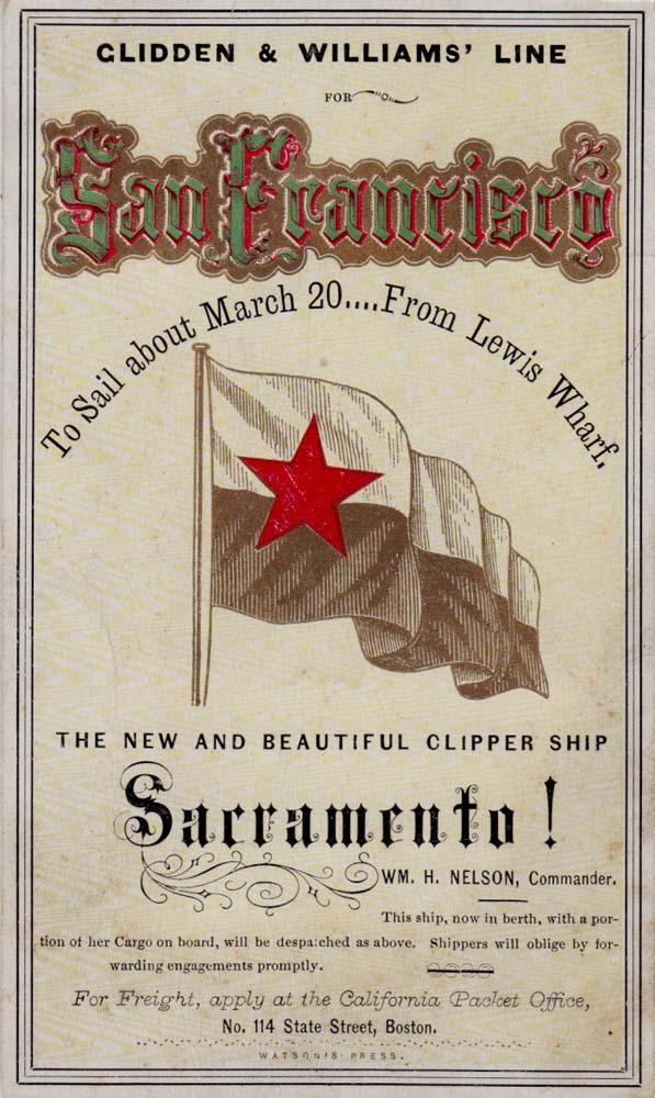 Glidden & Williams Line for San Francisco... The New and Beautiful