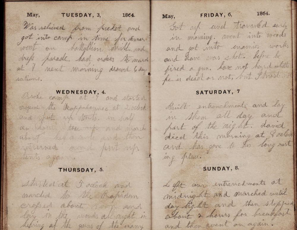 Civil War Diary of Frank E. Brink. January 1 November 6, 1864.