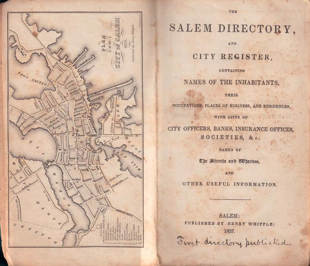 The Salem Directory, and City Register, Containing the Names of the