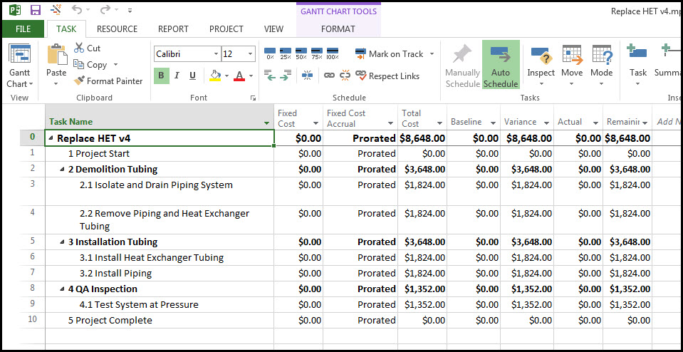 Assigning a Project Specific Fixed Price Material Expense in Microsoft