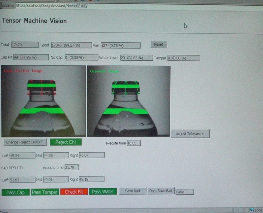 Vision Inspection Systems CAP Inspection Tensor ID