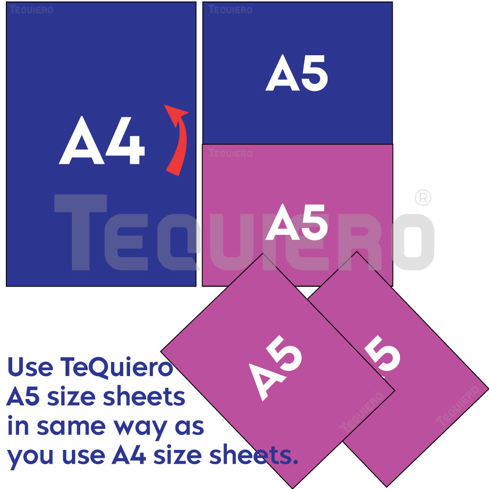 TeQuiero Inkjet Sticker Paper (Glossy) A5 Size SelfAdhesive Sheets for
