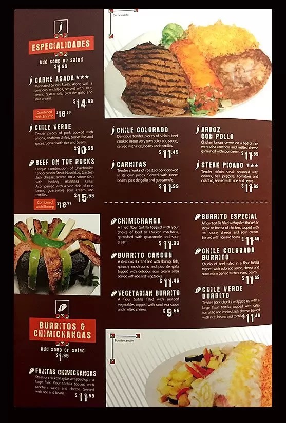 menu3 Tequilas Bar & Grill