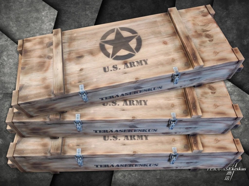 Custom Strong Box model U.S. Army puinen aselaatikko