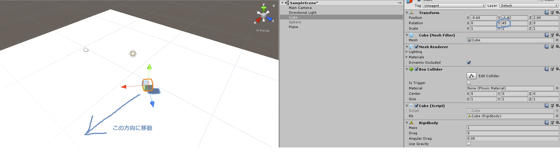 Unity RigidbodyのRelativeメソッドに関して。｜teratail