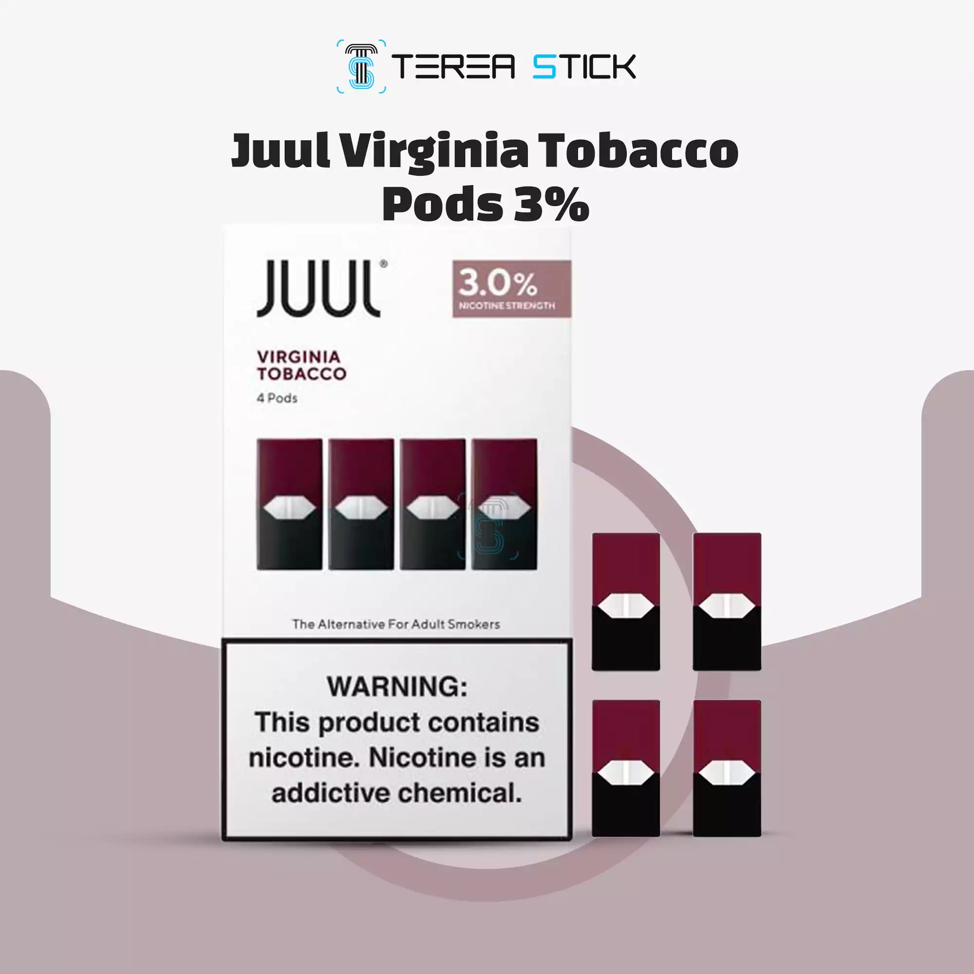 JUUL Pods Virginia Tobacco 3 4Pc/Pack UAE