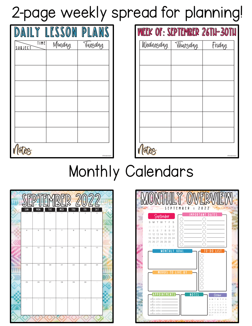 Editable Teacher Planner 20222023 FREE Updates Pastel Teacher Binder