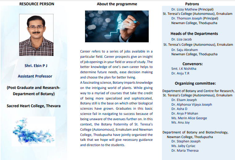 'Boost to Bloom' Career Prospects for Botany Graduates St.Teresa’s