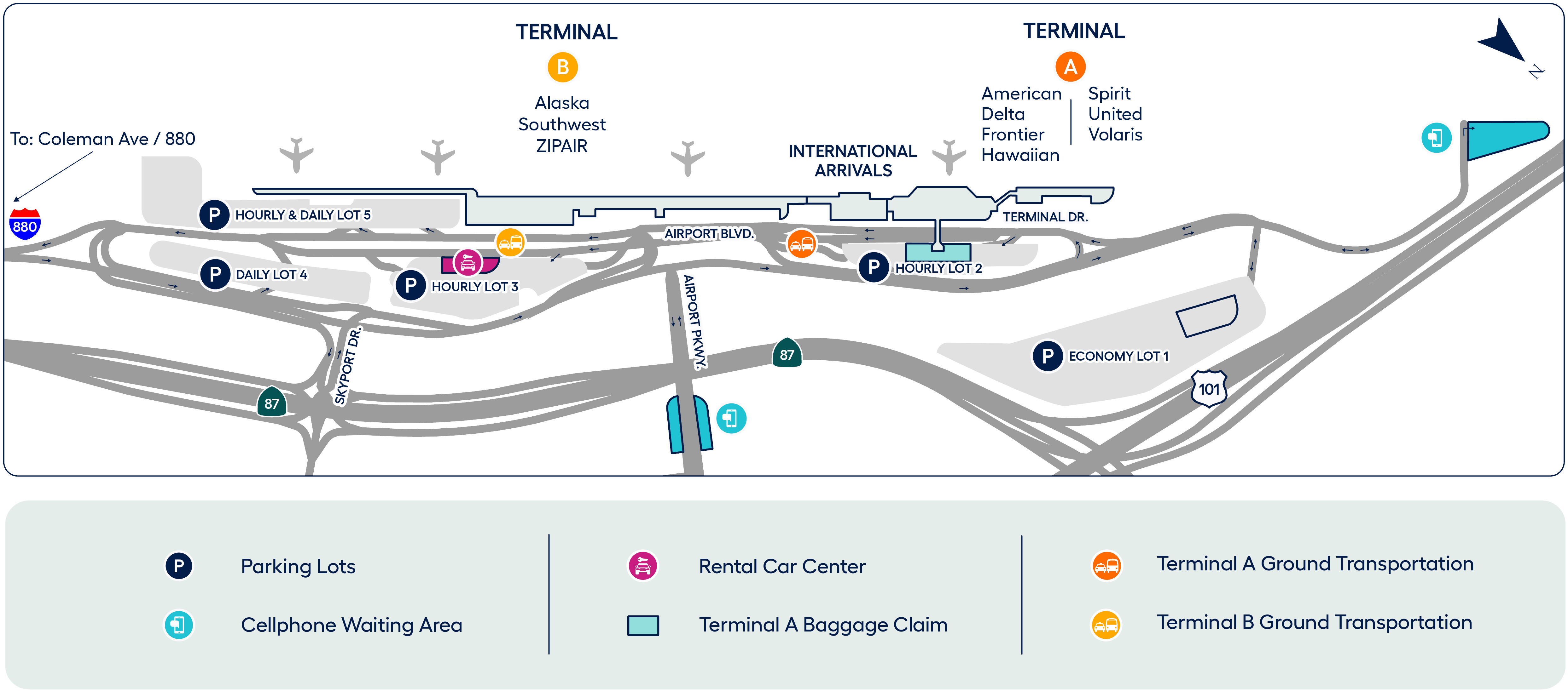 San Jose International Airport (SJC) terminal map(04)