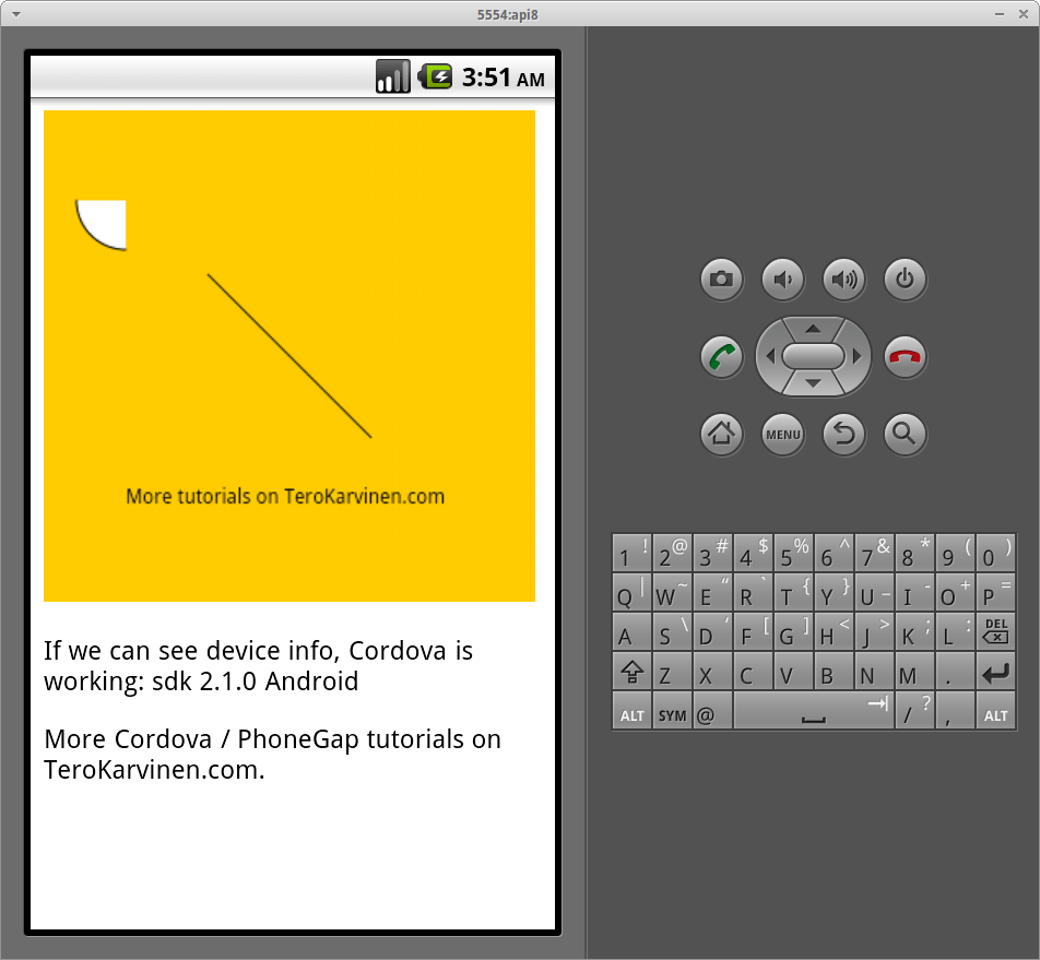 Processing.js Graphics in PhoneGap/Cordova Example for Android Tero
