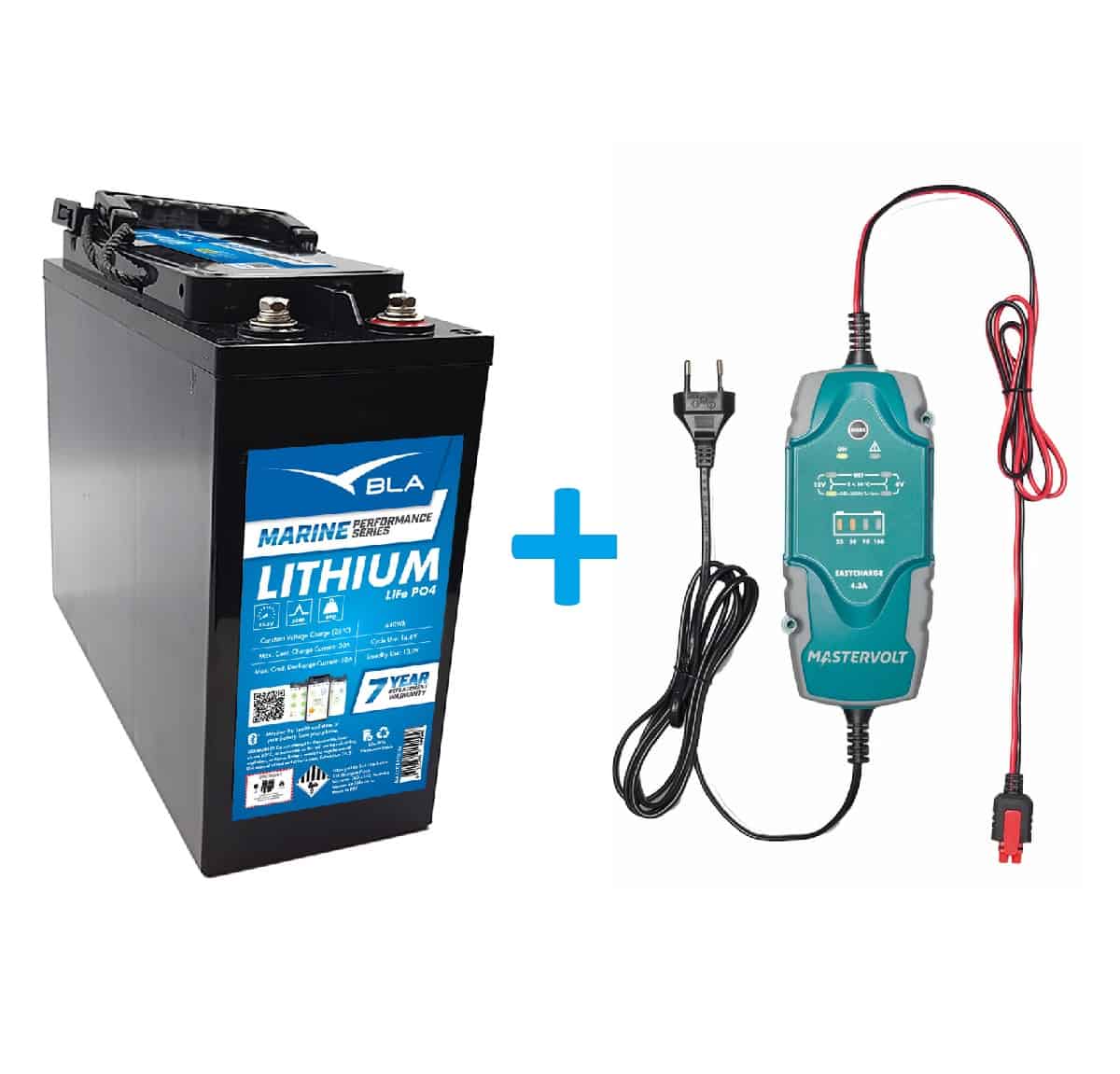 12v 50AH Marine Lithium Deep Cycle Battery + Charger Terrace Boating