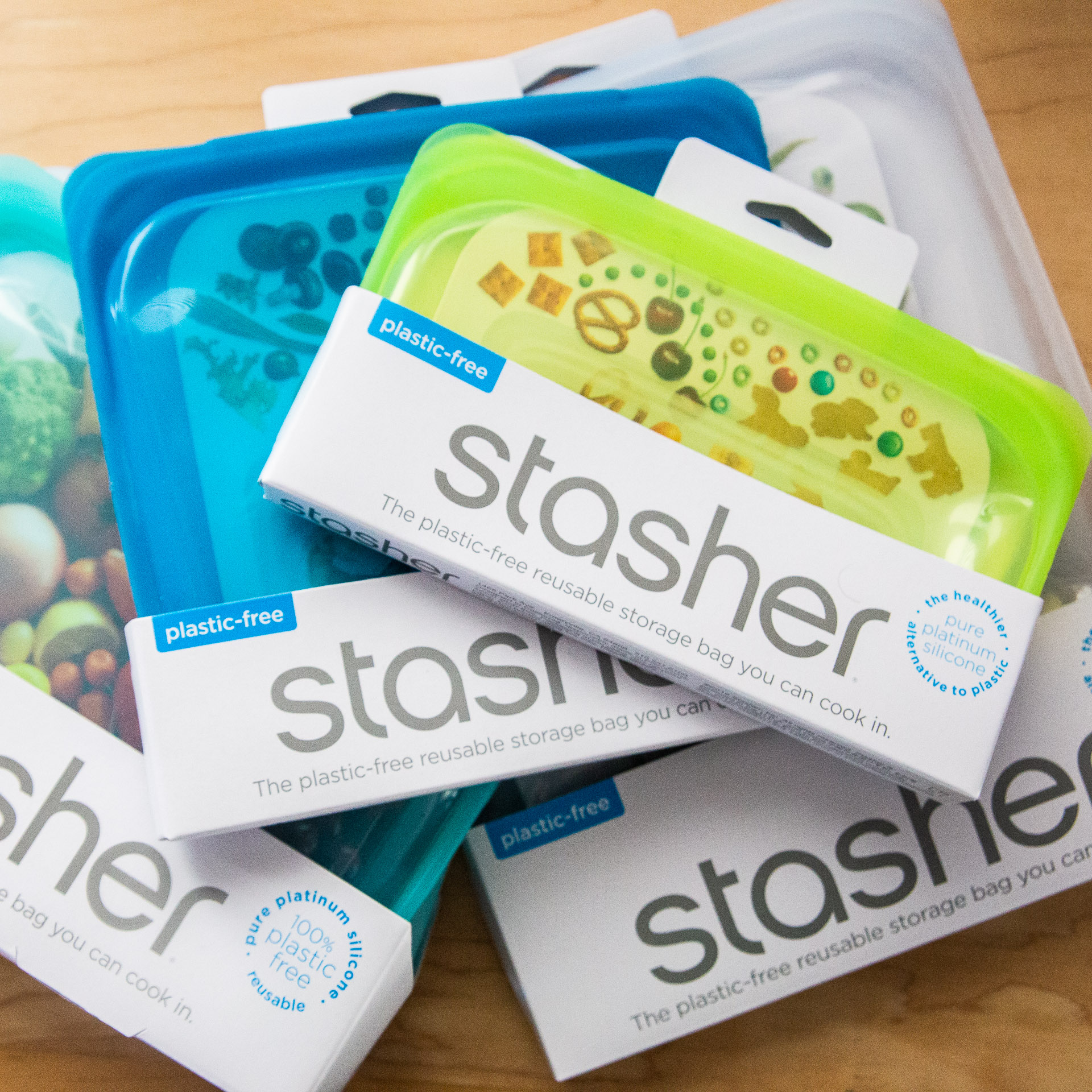 Ditch Plastic Ziptop Bags Reusable Stasher Bags for Backpacking