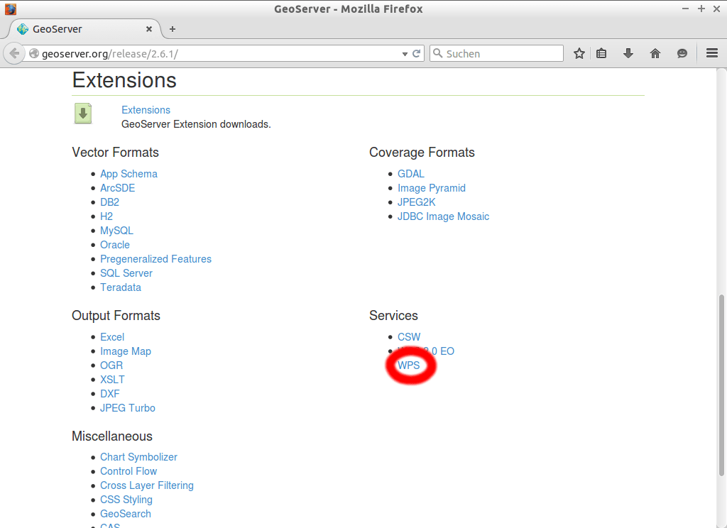Installieren von Erweiterungen GeoServer in action