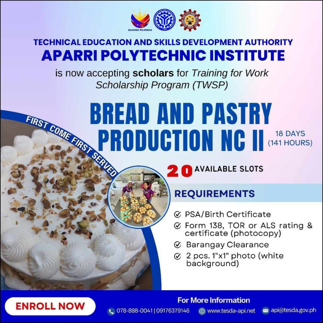 TESDA Bread and Pastry Production NC II Course TESDA Online Program