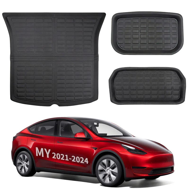 Tesla All Weather XPE Interior Floor Mats Cargo Liners Set for 2021