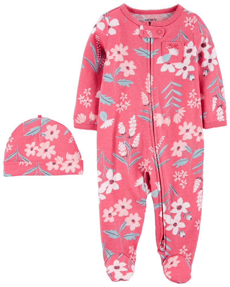 Carter’s Baby Pink 2Pack Cap & ZipUp Sleep & Play Set Tesoritos