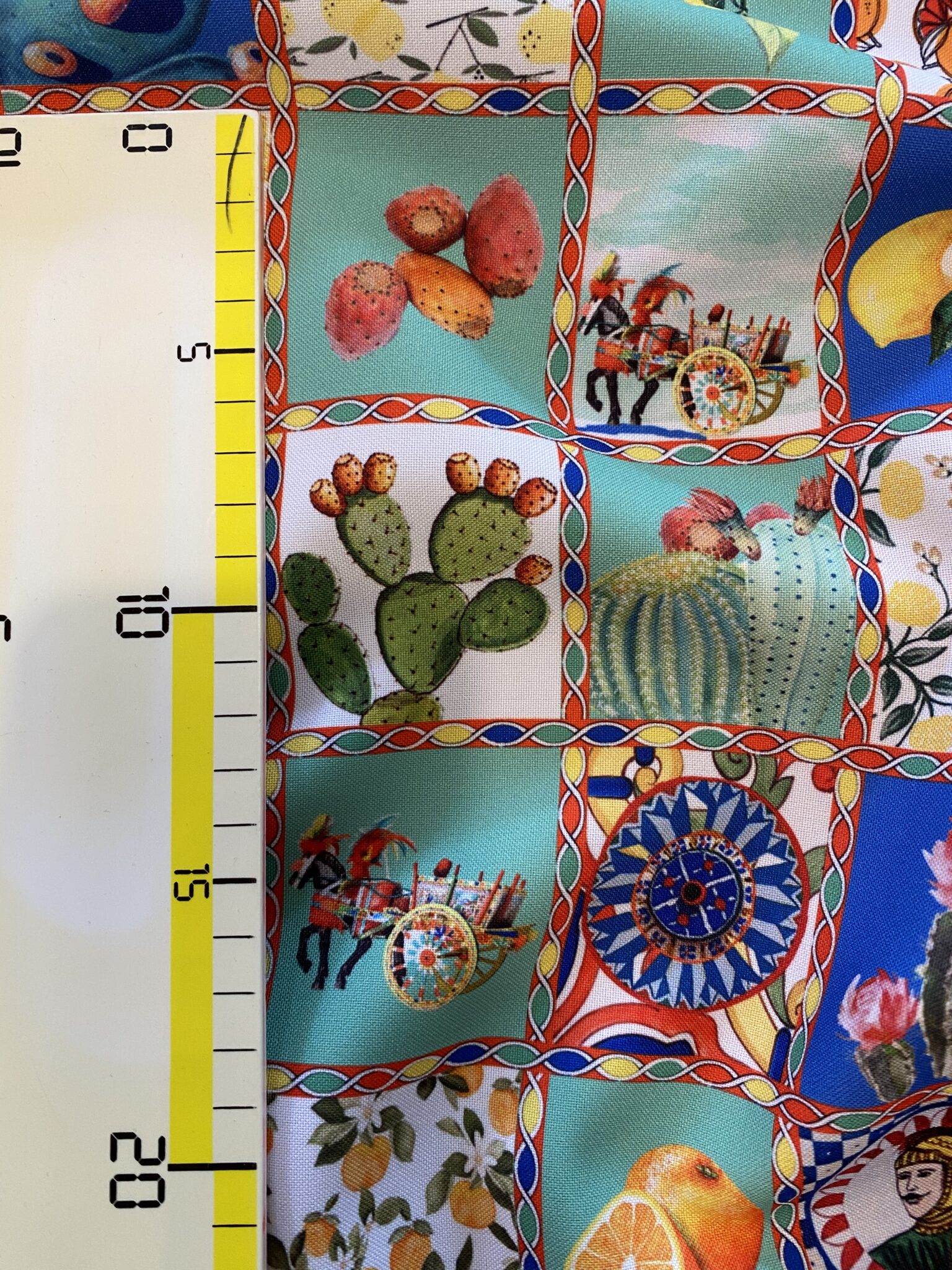 Tessuto maioliche siciliano Textile design exclusive by