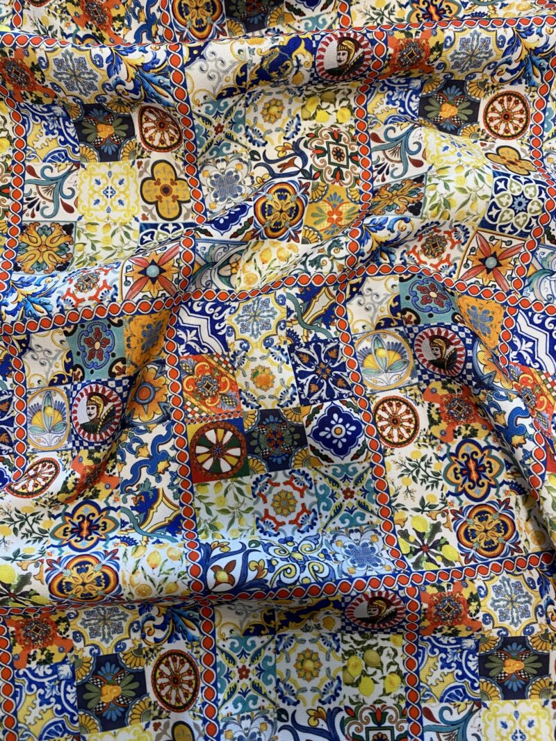 Tessuto mini maioliche siciliano Textile design
