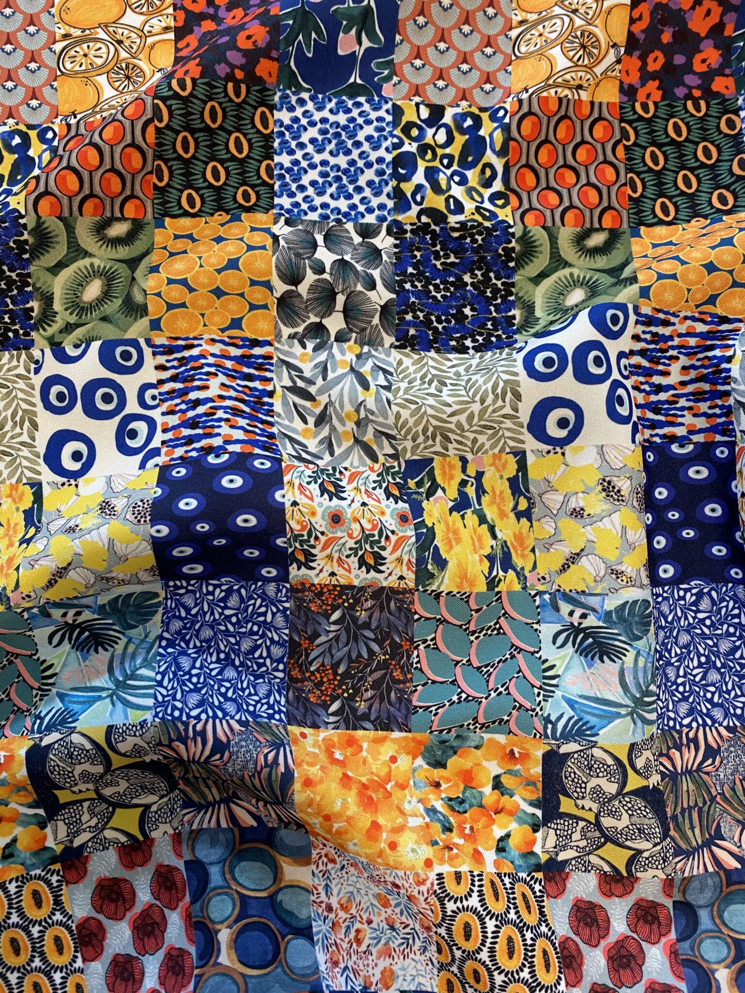 Tessuto maioliche siciliano mini naif Textile design