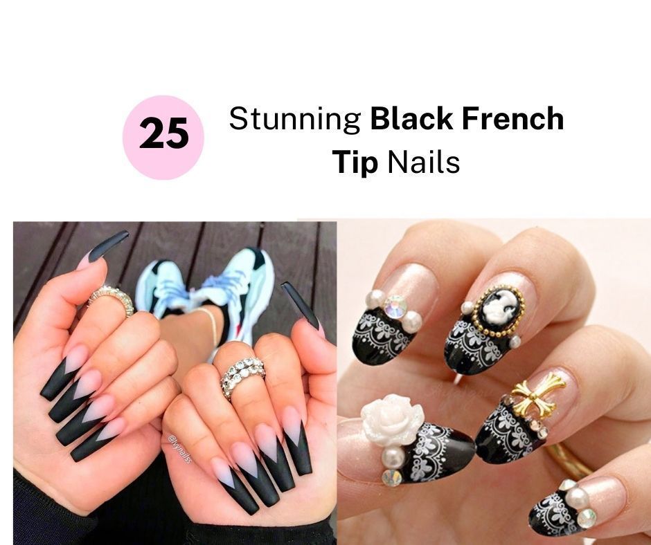 25 Stunning Black French Tip Nails Fabbon