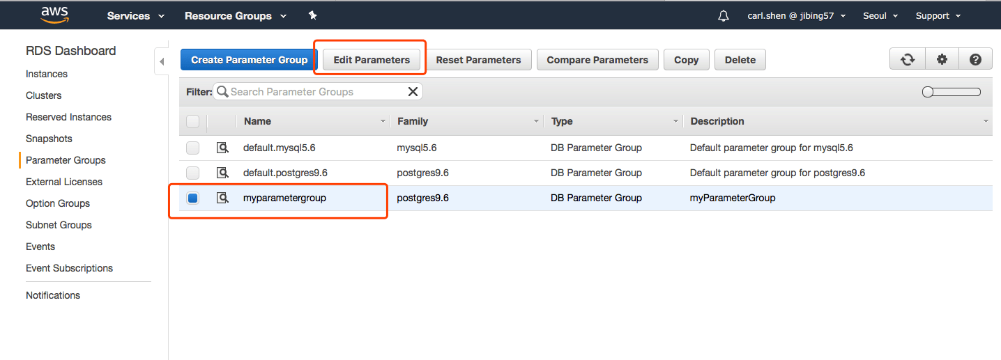 在AWS RDS中为Postgresql开启慢查询日志 Recording