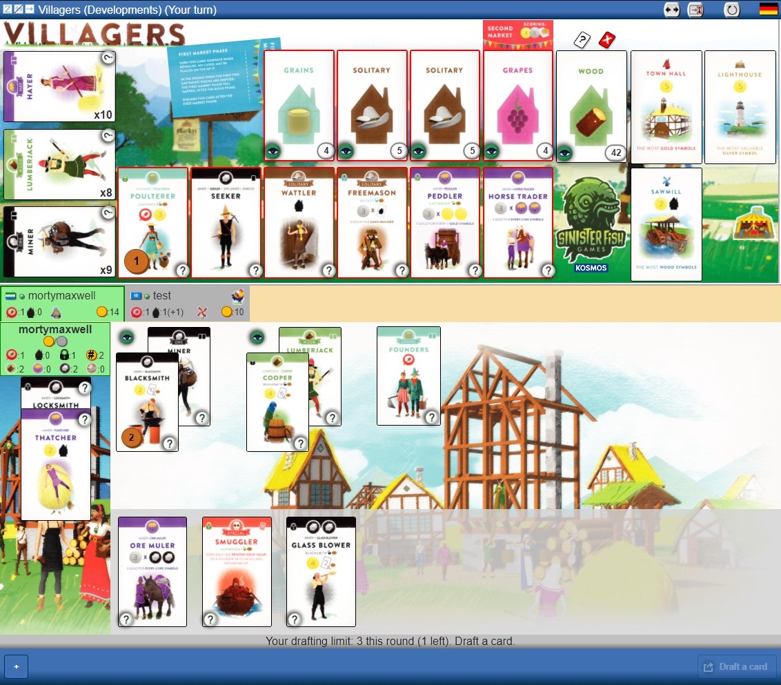 Yucata Rules for the game 'Villagers'