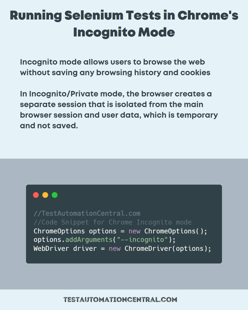 Running Selenium Tests in Chrome's Incognito Mode Test Automation Central