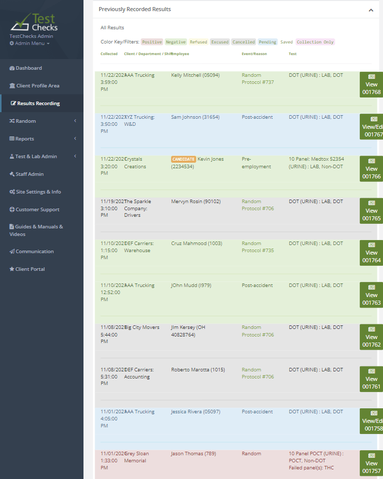 Drug Testing Administration Software