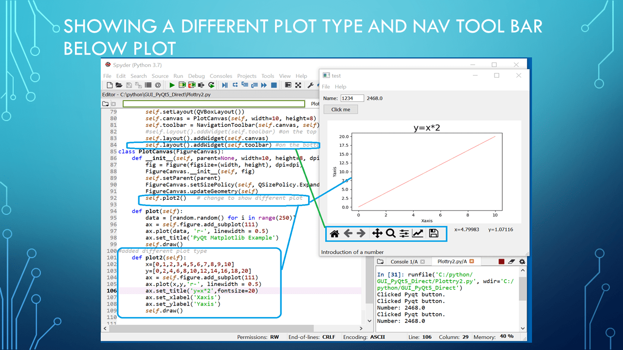 Layouts and Matplotlib for plots and Pyqt5 , focusing on Layouts Test Engineers Resource