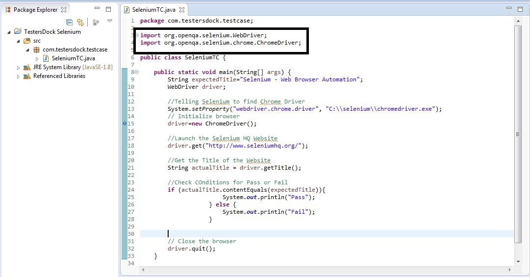 First selenium script with Browser launch and verifying Page title