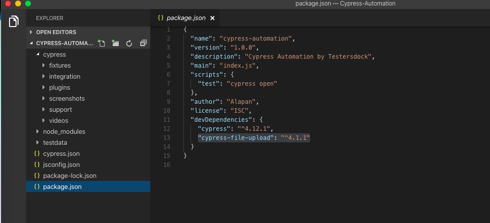 How to upload a file in cypress TestersDock