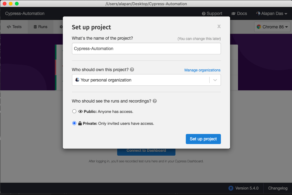 Cypress Dashboard TestersDock