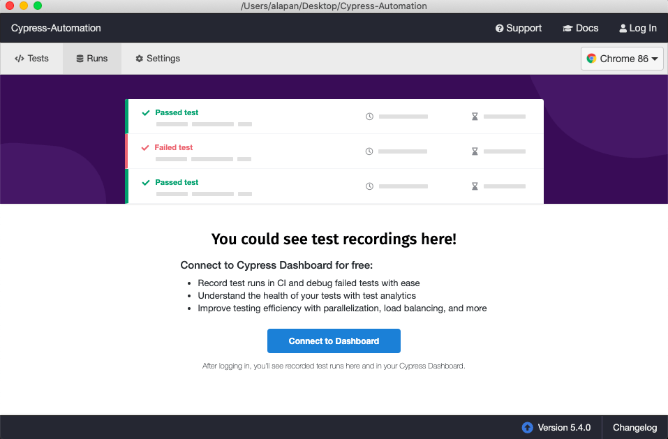 Cypress Dashboard TestersDock