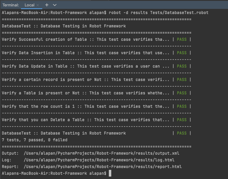 Database Testing in Robot Framework TestersDock