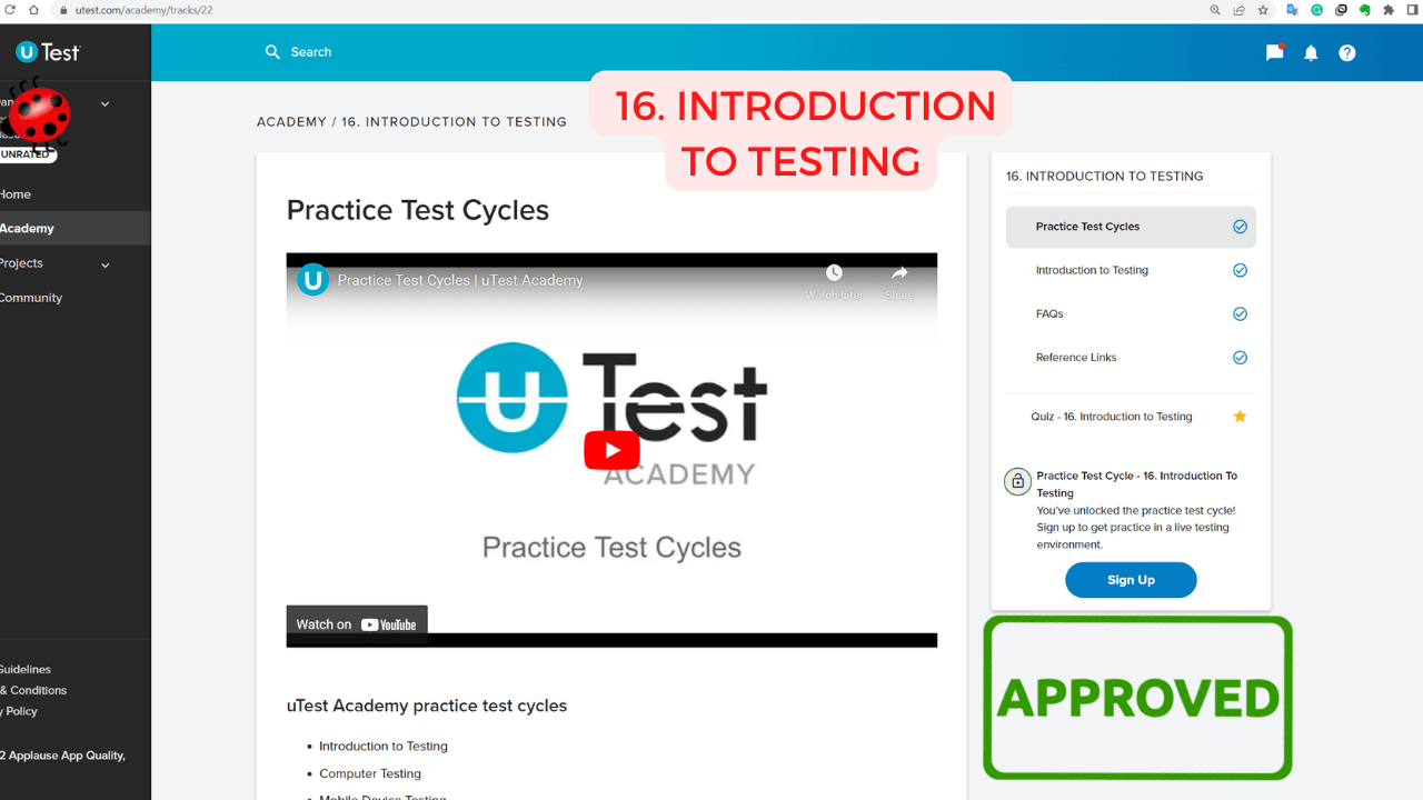 Cách vượt qua bài test thực hành trên uTest Academy