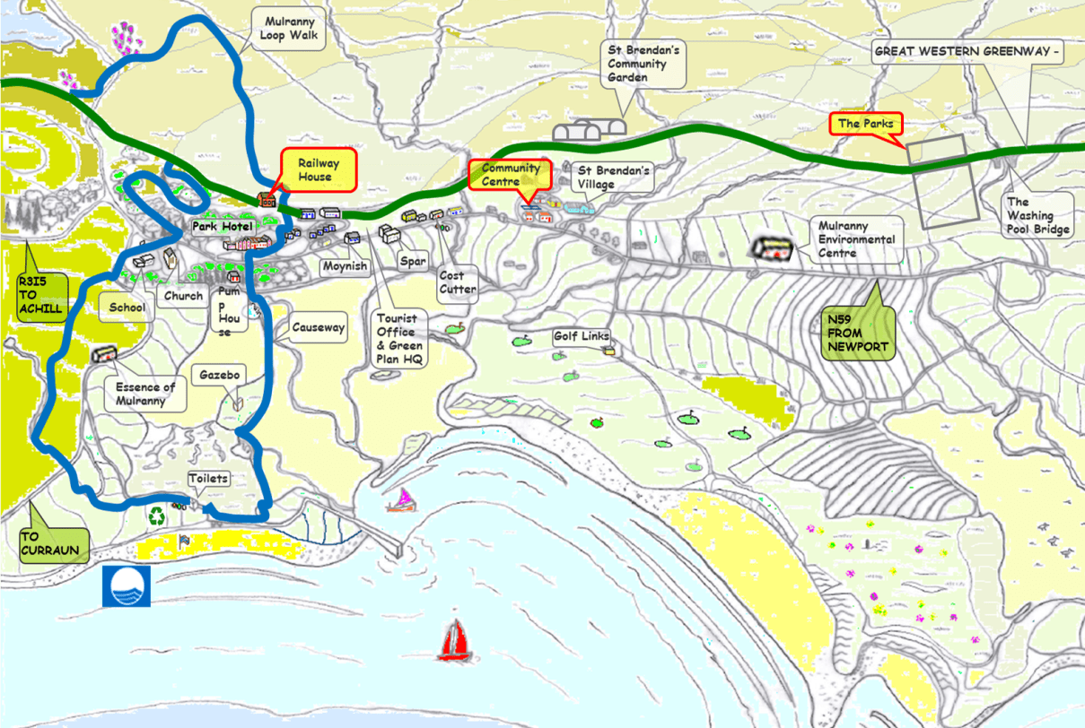 Mulranny Irlande Carte Festival Map of Mulranny The Mulranny Stone Wall Festival