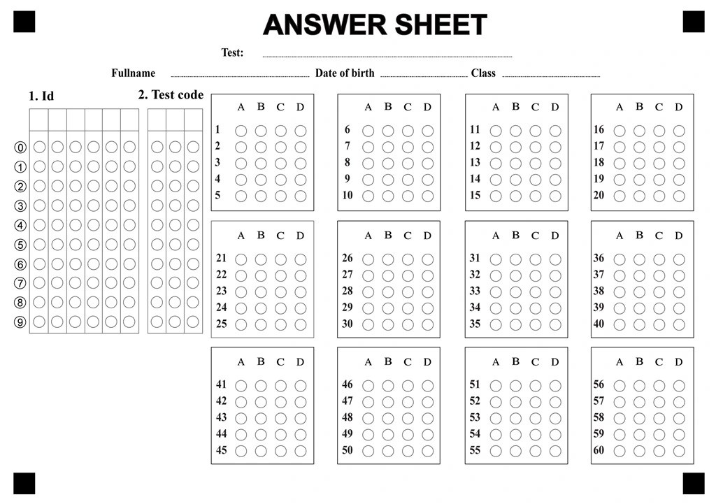 TestSheetReader - Test Answer Sheet Semplates