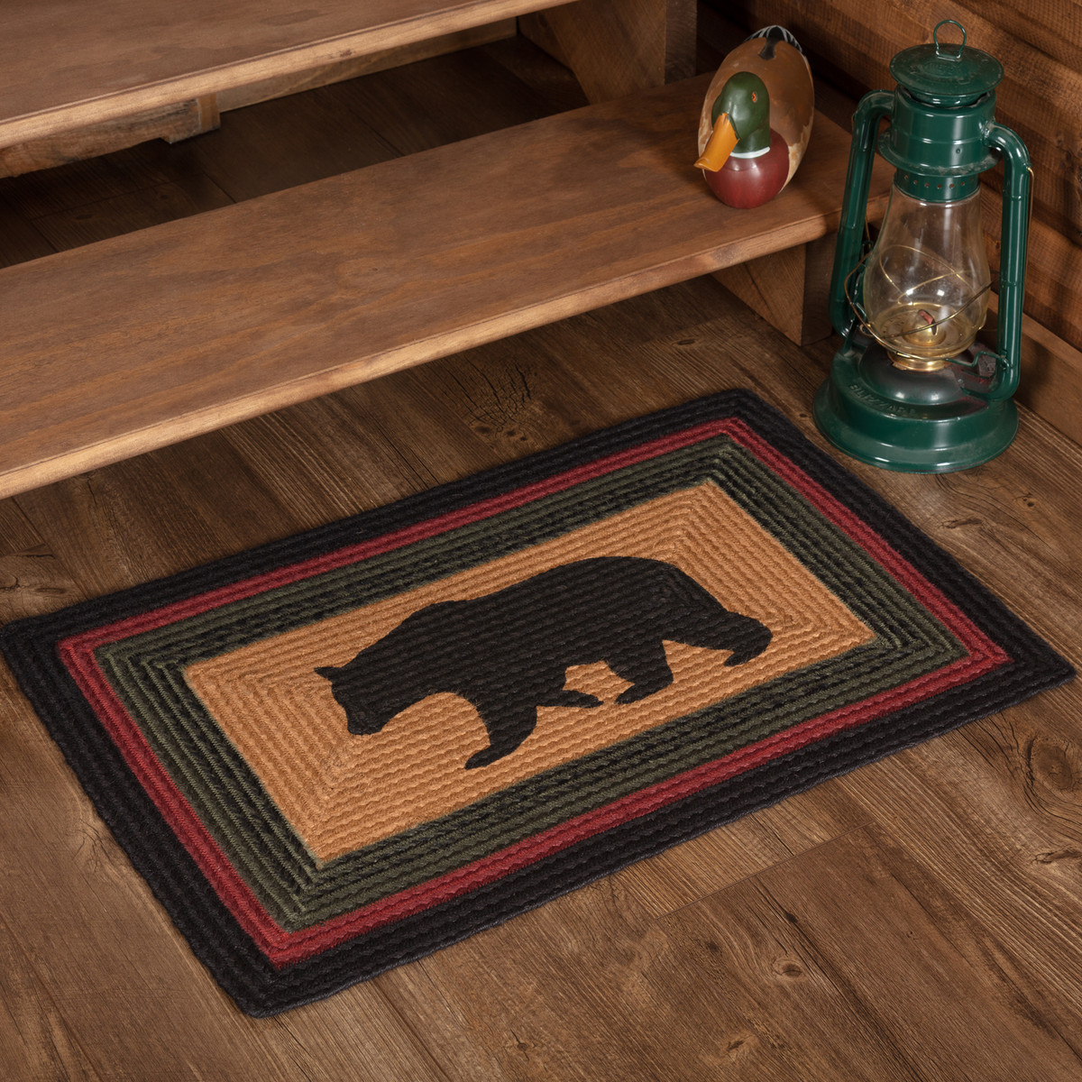 Wyatt Bear Rectangle Jute Rug Teton Timberline Trading Lodge Living