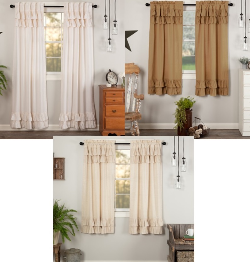 Simple Life Ruffled Panel Curtain Set Farmhouse Style Better Basics