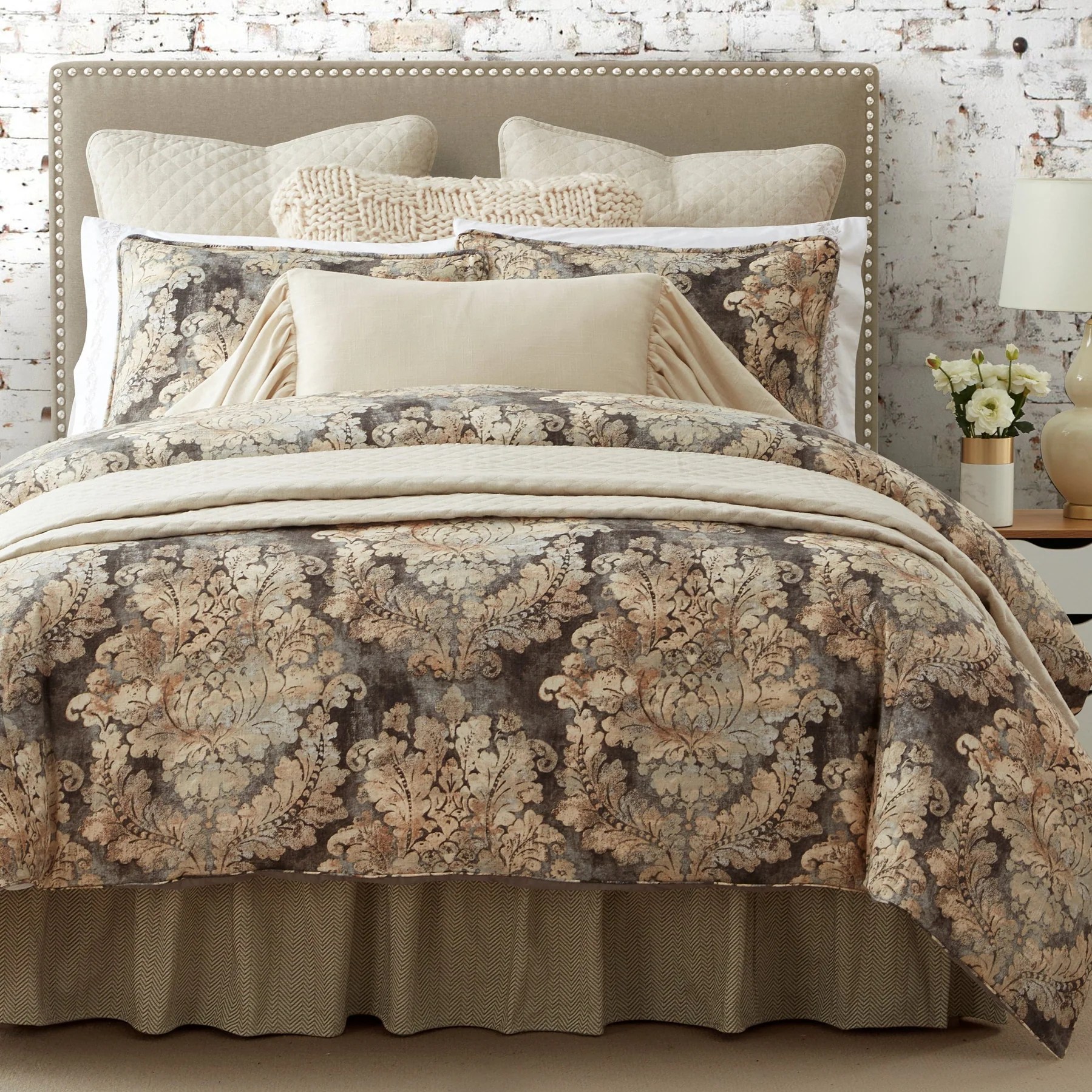 Victoria Damask King Comforter Set Mountain Modern Bedding