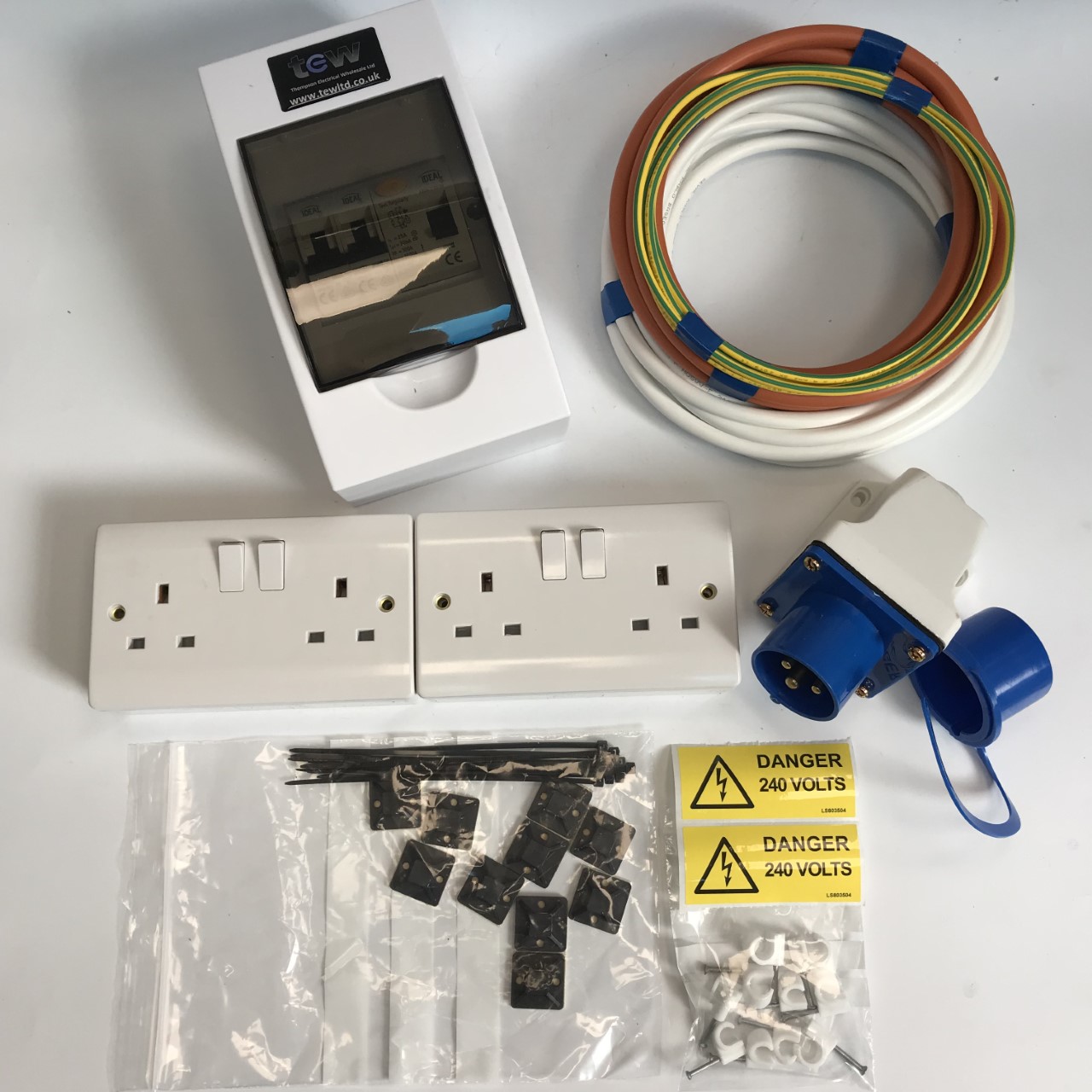 240V Mains Electric Hook Up Installation Kit Campervan Motorhome