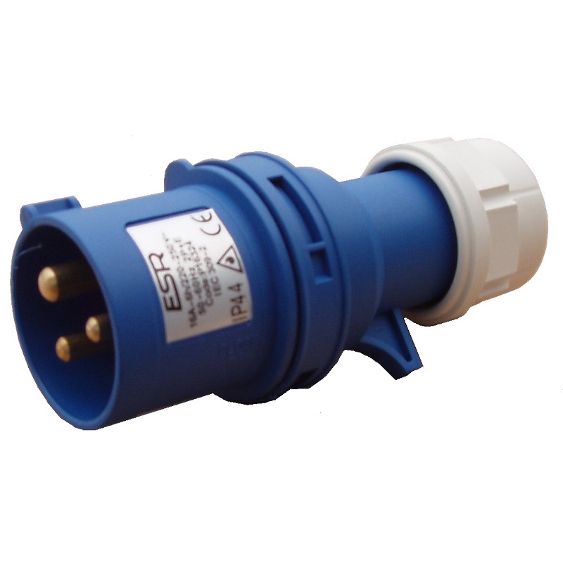 ESR 32a 3 Pin (2P+E) Blue IP44 Industrial Plug Fast Fit 240V P32324