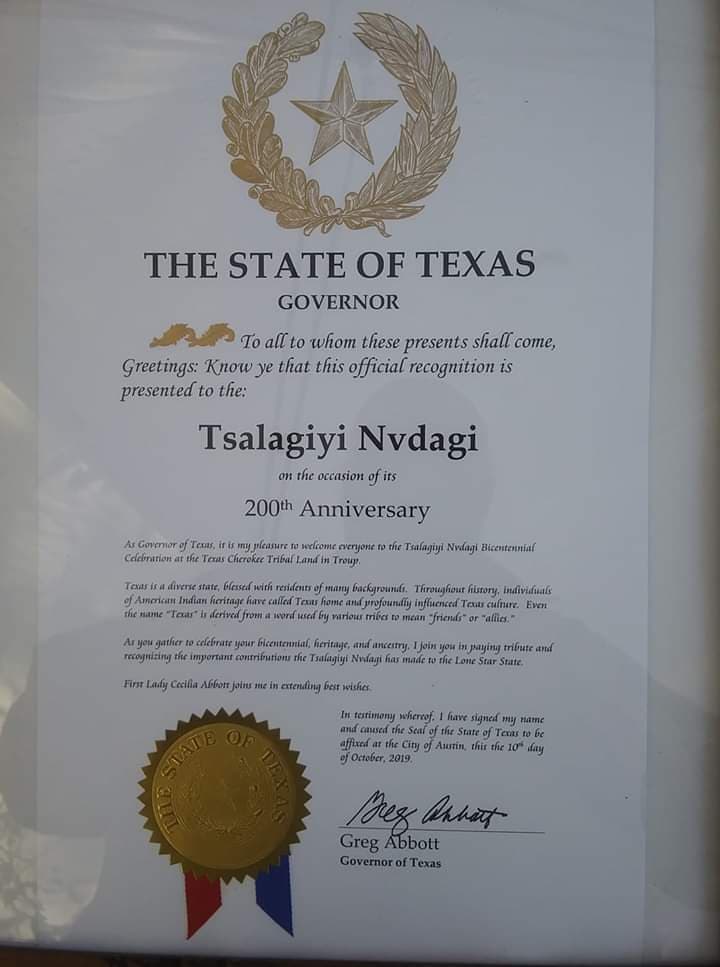Official Recognition Tsalagiyi Nvdagi