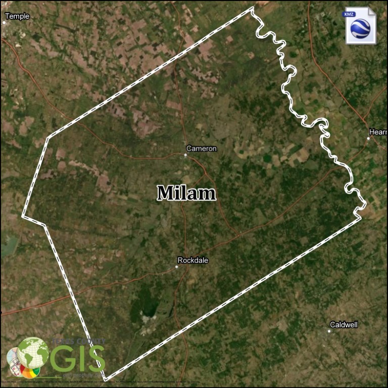 Milam County KMZ and Property Data Texas County GIS Data